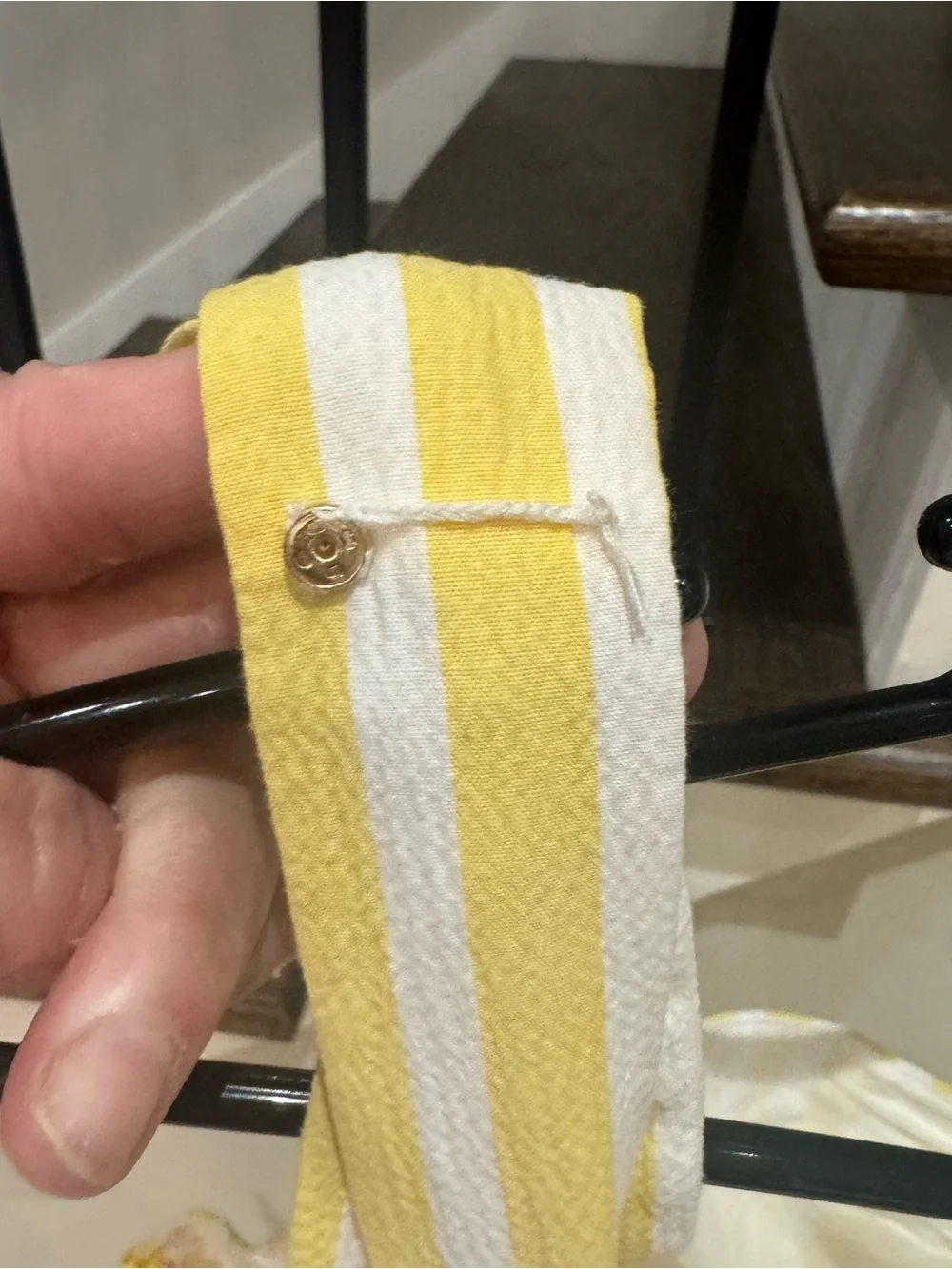 Kate Spade yellow and white striped A-lined midi dress - Picture 7 of 8